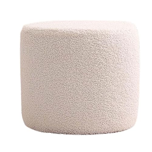 MOUOKU Ottoman Stool Sofa Tea Stool Non Slip Padded Seat Foot Seat Chair Foot Rest Stool Small Footstool for Office Entryway Bedroom White -Small