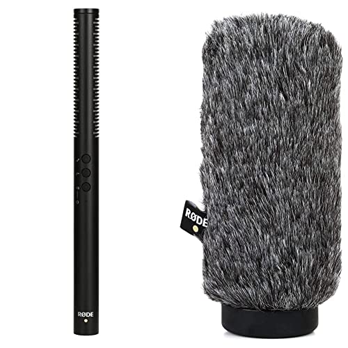 RØDE NTG4+ Versatile Dual-powered Supercardioid Condenser Shotgun Microphone with Switchable High-frequency Boost & WS6 Shotgun Microphone Windshield