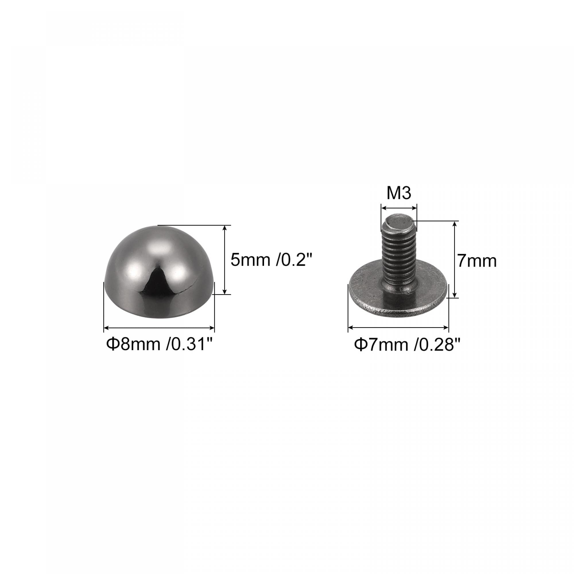 Amazon.com: uxcell 8x5mm Screw Back Rivets Solid Round Head