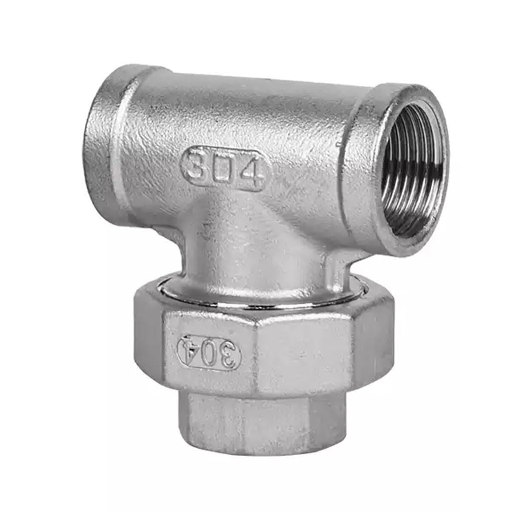 304 Stainless Steel Female Threaded Tee, 1/4inch to 2inch, 3-Way Union Pipe Fittings for Water, Oil, and Liquids(3/8inch)