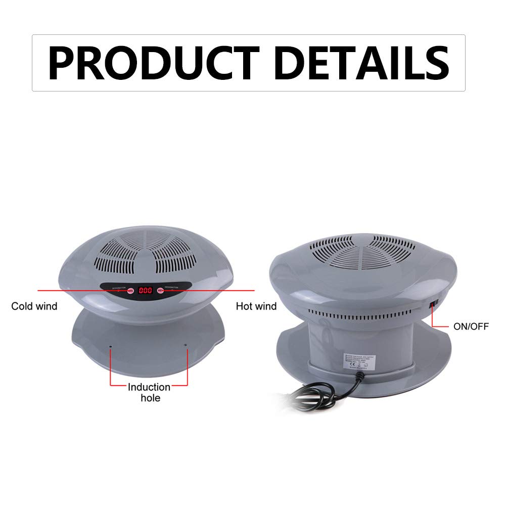 Essiccatore professionale per unghie a freddo e ad aria calda 400 W, lampada UV per unghie con sensore LED per unghie curative e unghie per piedi (argento)