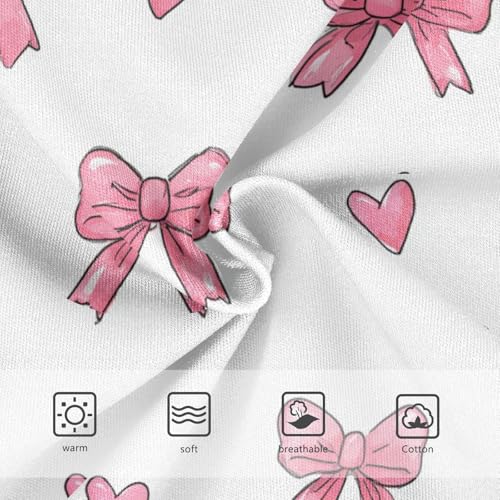 Wusikd Pink Ribbon Bow Heart (4) Girls' Underwear Cotton Girls Briefs Soft Toddler Underwear 2T3