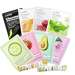 Face Mask Skincare Set, 10PCS Collagen Facial Sheet Mask Variety Pack, Hydrating Moisturizing Firming Face Masks for All Skin Types, Clean Beauty Gifts for Women Men, Daily Skincare Essentials