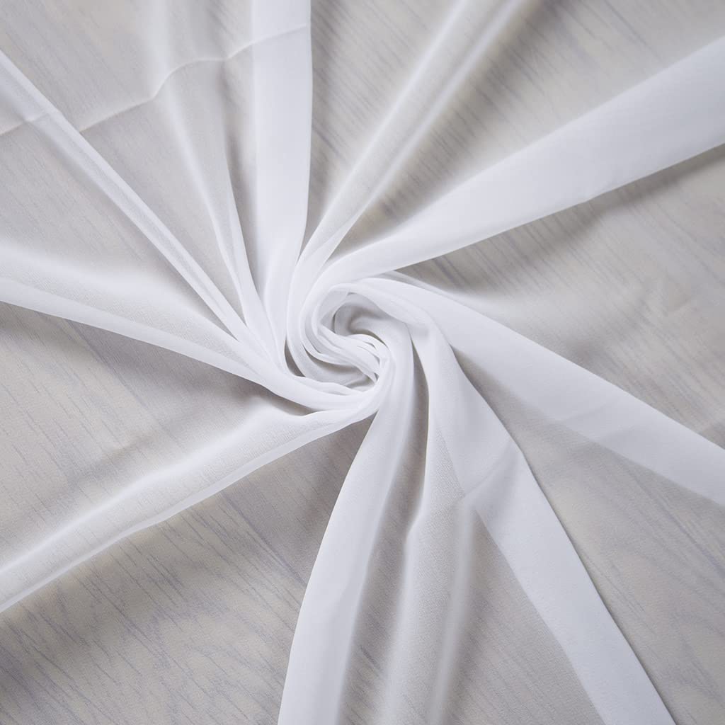 Vorhangstoff für Hochzeitsbögen, 6 m lang, Chiffon-Stoff, Vorhänge, 2 Paneele, weiße Chiffon-Vorhänge für romantische Hochzeitszeremonie, Empfang, Girlande, Chiffon-Stoff für Party, Zeremonie, Bogen