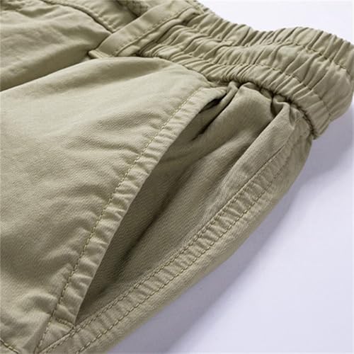 Short cargo d'été pour homme avec taille élastique et cordon