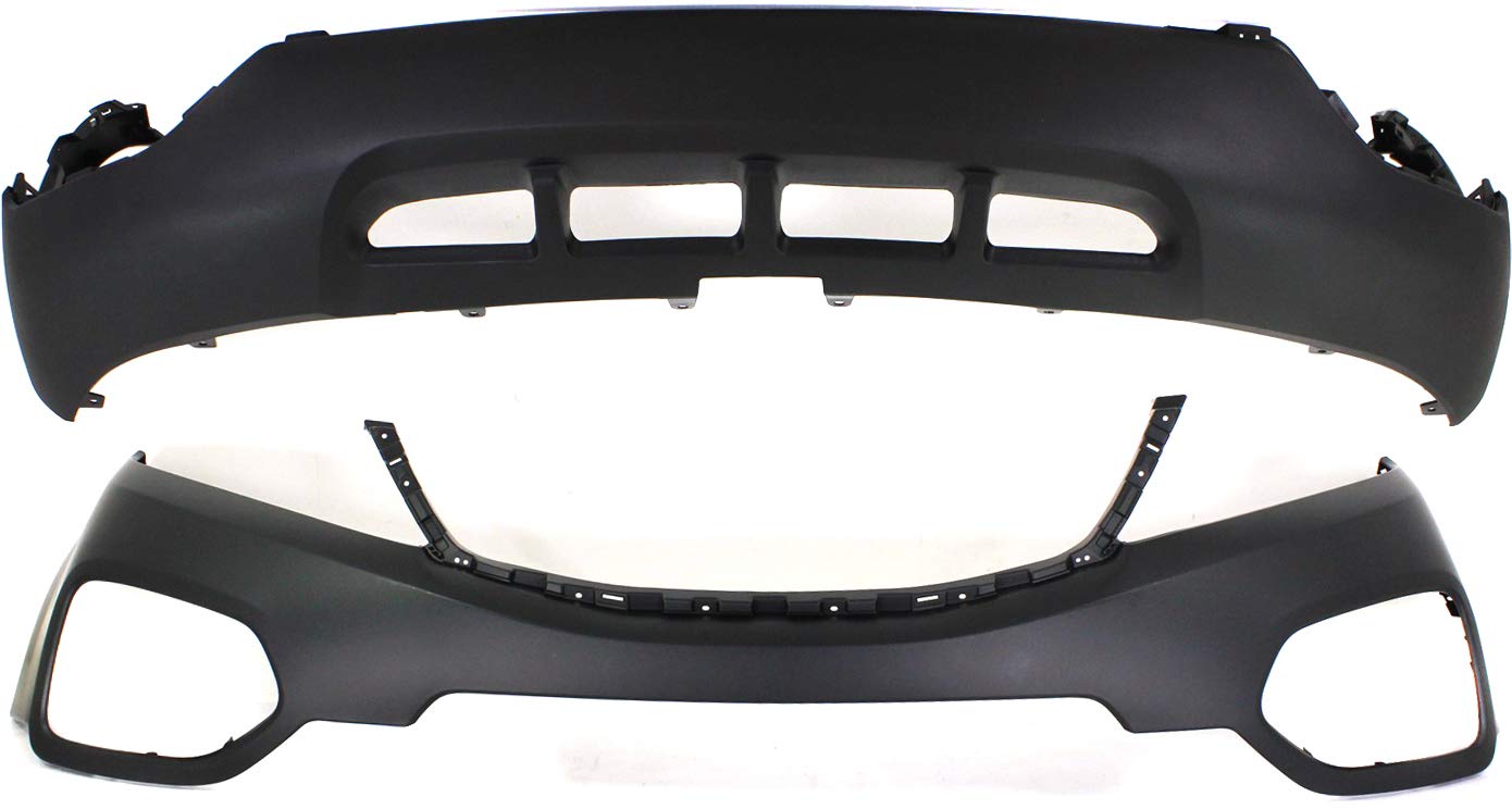 Evan Fischer Bumper Cover Set of 2 Compatible With Kia Sorento 2011-2013, Primed, Front, Upper and Lower