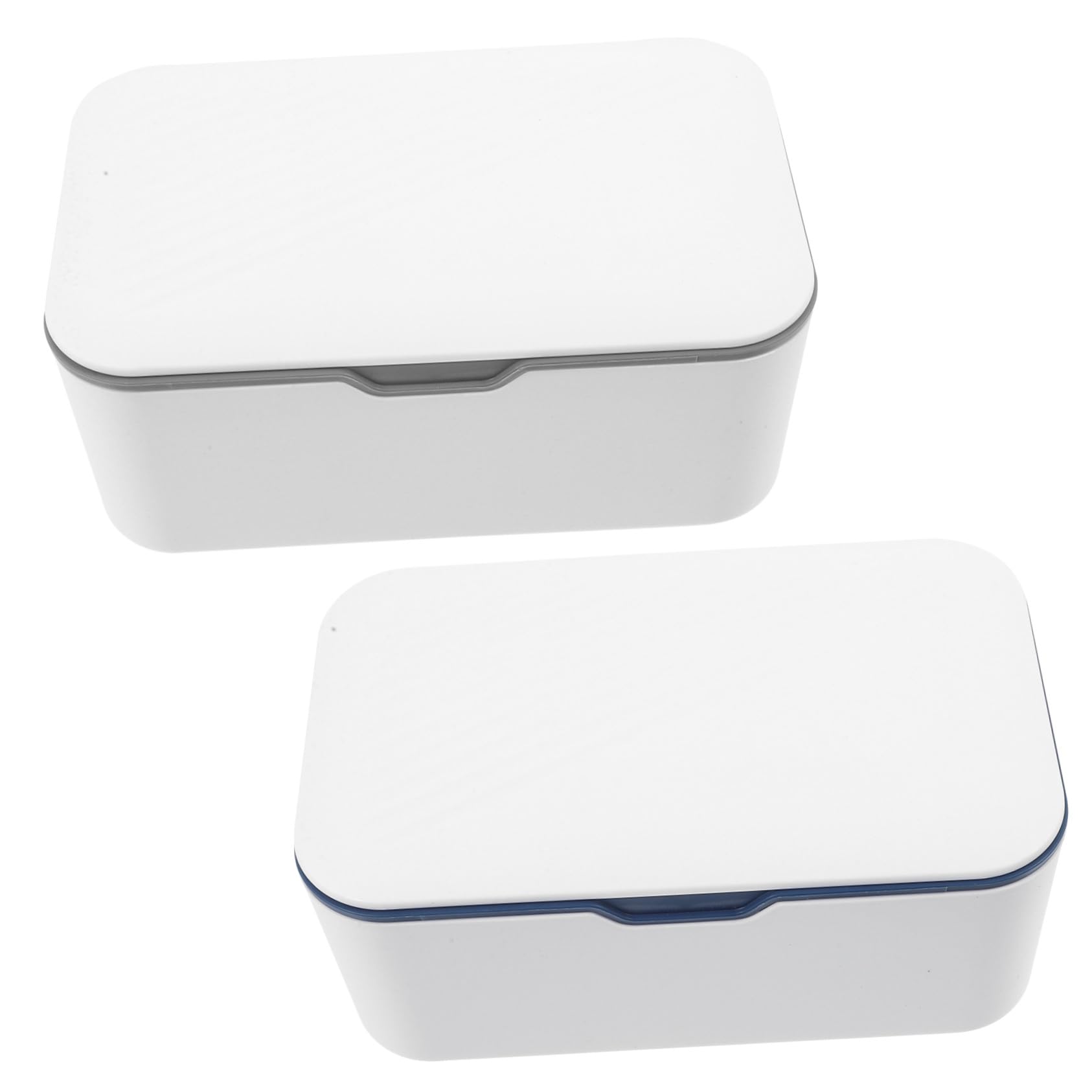 LIFKOME Dispensador de Toallitas Húmedas para Ñiño, 2 Piezas de Plástico Azul, Práctico y Rápido de Usar, Evita Que las Toallitas Se Sequen, Adecuado para Colocar en Mesas o Cochecitos
