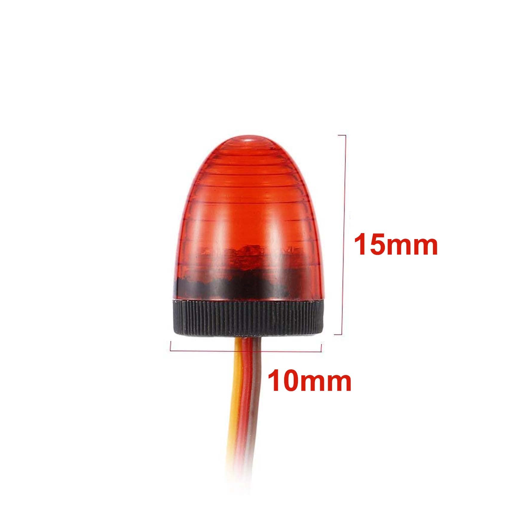 KEEDA 2 Pack Multifunction LED Police Light Rotating Flashing Lamp for 1/8 1/10 1/12 RC Model Car HSP Tamiya CC01 Axial SCX10 1/14 Tractor (Red) - Image 3