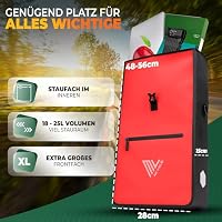 MIVELO 2in1 Fahrradtasche für Gepäckträger Gepäckträgertasche 100% wasserdicht Fahrrad Tasche für Gepäckträger (Rot, 25L) – Ansicht 4