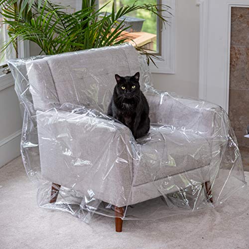 Besti Plastic Recliner Armchair Cover For Pets - Chair Protection From Dog And Cat Pee, Fur, Hair, Bite, Scratch - Heavy-Duty Thick Clear Furniture Cushion Slipcover - Waterproof Vinyl Seat Protector #TOP2
