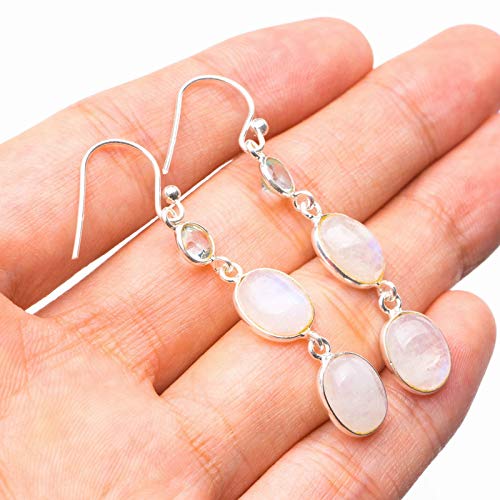 Pendientes de plata 925 StarGems hechos a mano con piedra lunar 3