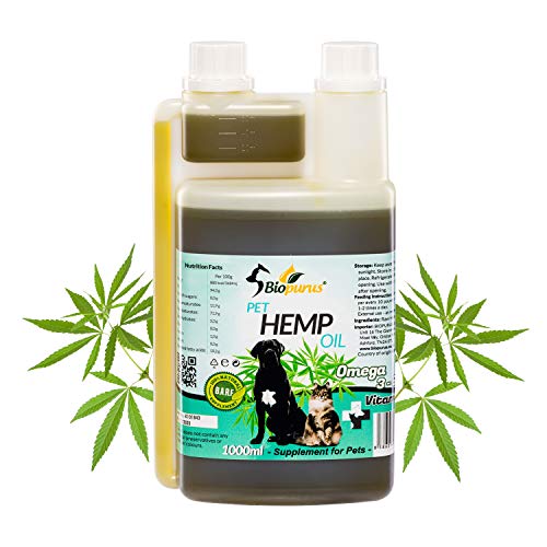 Pure Natural Pets Hemp Seed Oil For Dogs and Cats BARF 1000ml Biopurus