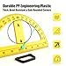 Magnetic Geometry Tool Set Classroom Whiteboard Math, with Non Slip Handle, 60°45°Triangle Ruler Protractor Compass, 5Pcs