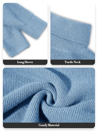 Image of Womens Turtleneck Oversized Sweater Batwing Chunky Pullover Sweater Casual Fall Loose Knit Jumper Top