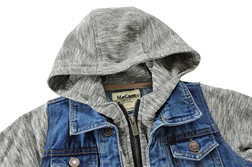 Toddler And Baby Boys Hooded Denim Jacket Coat Kids Children Zipper Jeans Jacket Outerwear, Blue, 2T(Tag90) #TOP2