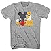 Mickey Mouse & Pluto Back Disneyland Disney World Tee Funny Humor Adult Mens Graphic T-shirt Apparel (Large, Heather Grey)