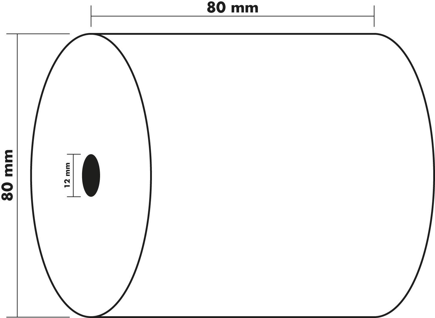 Exacompta - Réf. 43816E - Lot de 10 bobines pour tickets de caisse - largeur 80 mm x diamètre 72 mm - mandrin 12 mm - 1 pli thermique 48g/m² sans BpA - Métrage (+ ou - 2m) : 76 m - Blanc