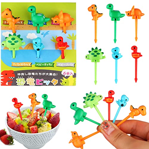 Kekafu 12 Pcs Dinosaur Food Picks For Kids, Fruit Picks Bento Lunch Accessories, Mini Food Picks Children Snack Fruit, Cute Animals Bento Box Decor #TOP2