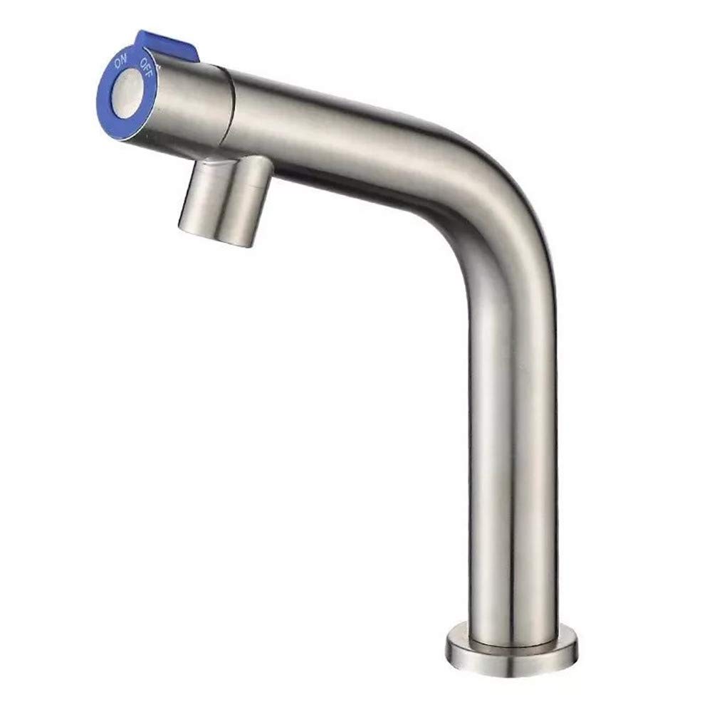 Robinet d'eau froide en acier inoxydable pour lavabo et jardin extérieur