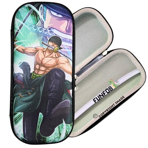 Image of FUNFOB One Piece Zoro Pencil Box for School College for Pen Pencil Or Other Stationery Products Zoro Pencil Pouch | Zoro Black Cloth