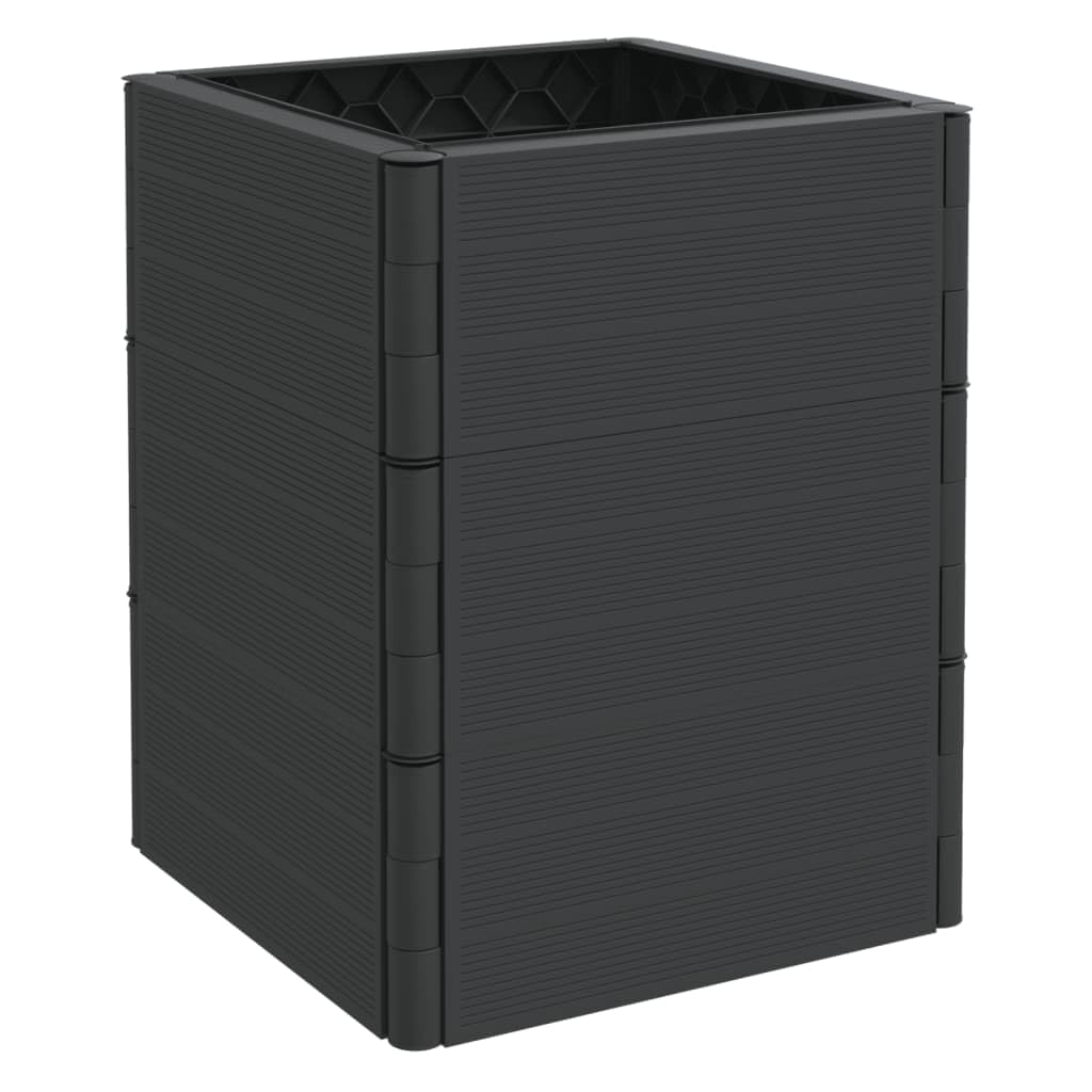 Homgoday Pflanzgefäß für den Garten, Pflanzgefäß für den Garten, Anthrazit aus PP, Pflanzgefäß für den Garten, Pflanzgefäß für den Außenbereich, Balkonkasten