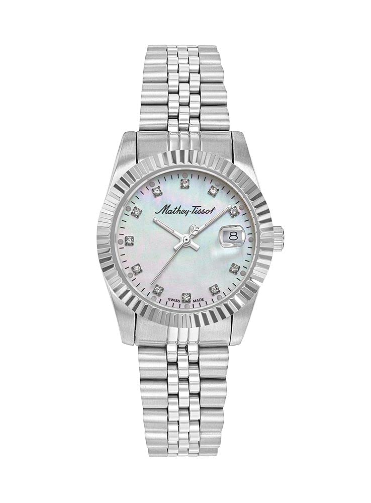 Mathey-Tissot Stainless Steel White Dial Analog Women Watch - D910Ai, Band_Blue (B0BQRJSDFQ) Amazon Price History, Amazon Price Tracker