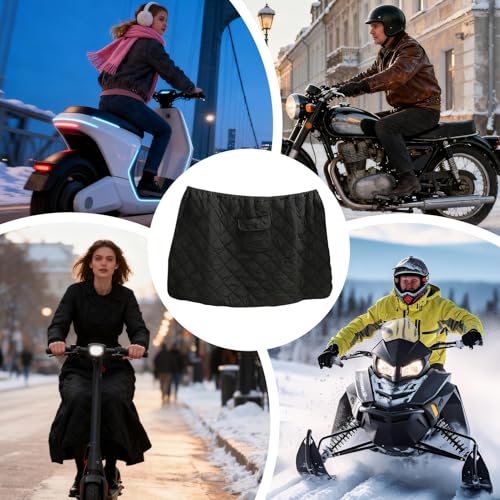 Cache-jambe pour scooter imperméable matelassé et coupe-vent doublure peluche - 5