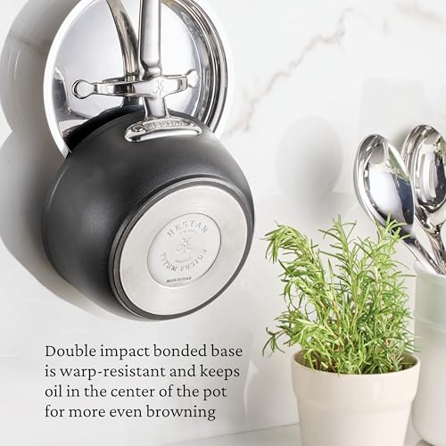 Image of Hestan TITUM Fusion 2 Quart Nonstick Saucepan with Lid, Double Impact Stainless Steel Base & Aluminum Body, Induction Compatible, Made without PFOAs