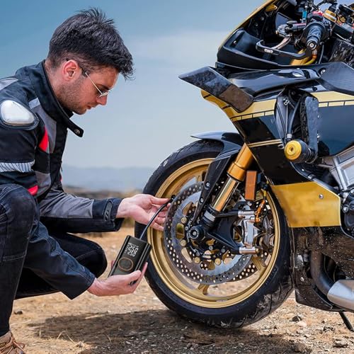 Pompe électrique portable avec 4 modes automatiques et éclairage led pour moto
