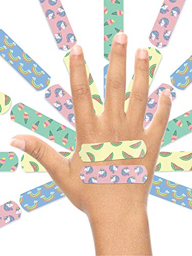 Image of Ouchie Non-Toxic Printed Bandages Double Combo (40 Pack) - Pink & Lime Green