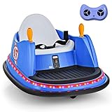 Picture of HONEY JOY 12V Toddler Bumper Car, Battery Powered Baby Ride on Bumper Car, Dual Joysticks, Flashing LED Light & 360 Degree Spin, Electric Vehicle Ride on Toys w/Remote Control, Gift for Boys Girls