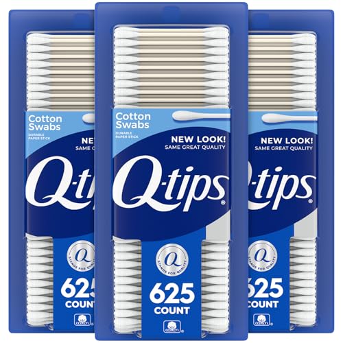 3 x Q-tips Cotton Swabs, 625 ct
