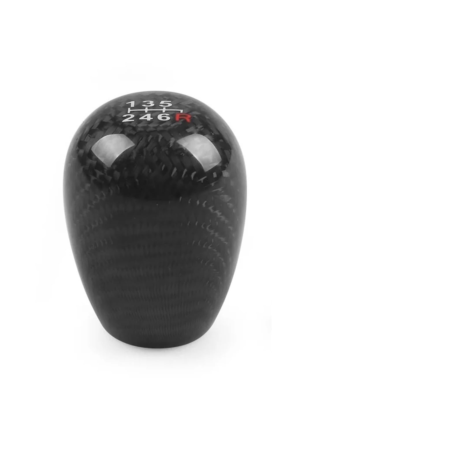 Jeocoai Car Gear knob Racing Real Carbon Fiber Gear Shift knob Manual Transmission Shifter Lever Knob Round Ball Shape Handle(5speed red)