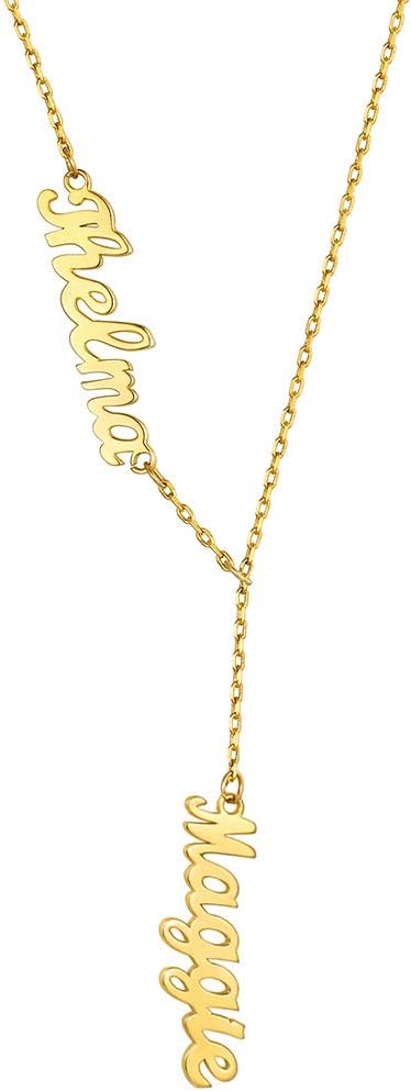GOLDCHIC JEWELRY Personalized Heart Infinity Name Necklace for Women, 18k Gold Plated/Platinum Plated Personalized Name Plate Jewelry for Family/Best Friend/Lover, Gift Box Included
