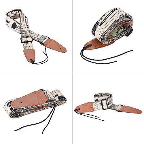 HUIOP Confortable réglable épaule de sangle de guitare en cuir synthétique termine pour Acoustic Folk Classique Guitares électriques Basse,sangles de guitare électrique - Les Beatles, Paul McCartney, John Lennon, RIngo Starr, George Harrison HUIOP Confortable réglable épaule de sangle de guitare en cuir synthétique termine pour Acoustic Folk Classique Guitares électriques Basse,sangles de guitare électrique – Image 4