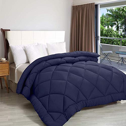 Microfiber Heavy Winter Single Bed Quilt (Navy Blue, 60x90 Inch)