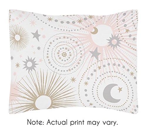 image for Blush Pink, Gold, Grey and White Star and Moon Celestial Girl Twin Kid