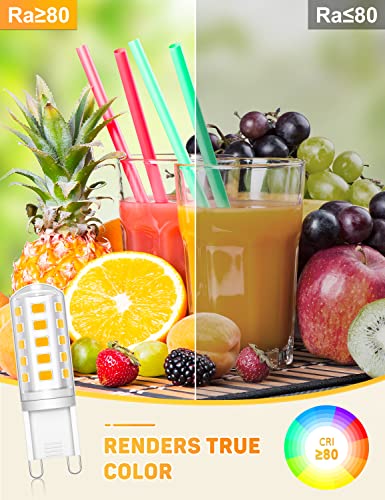 QNUJN G9 Led Bulbs Warm White, 5W, 500LM, 3000K, Equivalent to 50W Halogen, Non-Dimmable Energy Saving Light Bulb for Home Lighting Decor, Chandelier, Wall Light, Crystal Lamp-5 Packs - Image 2