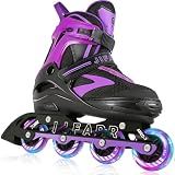 JIFAR Adjustable Inline Skates with Light-Up Wheels