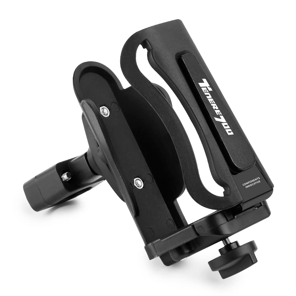 Porta Borracce per Moto - 360 Gradi di Rotazione Portabottiglie Regolabile Bottle Cup Holder per Yamaha Tenere 700,Nero