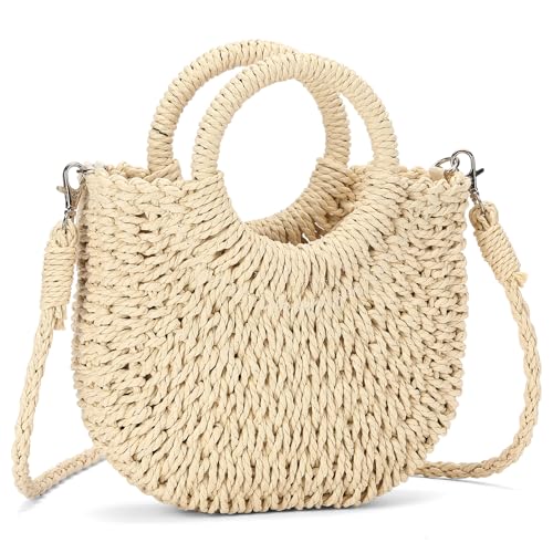 Image of RNIEGA Small Straw Crossbody Bag for Women Woven Summer Shoulder Phone Purse Beach Handbag for Vacation