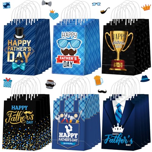 La Mejor Recopilación de recuerdos dia del padre los preferidos por los clientes. 21 Sinload - 24 cajas de regalo para el día del padre, bolsas de papel con asas, para el día del padre, bolsas de regalo para el día del padre, suministros de fiesta para papás,...