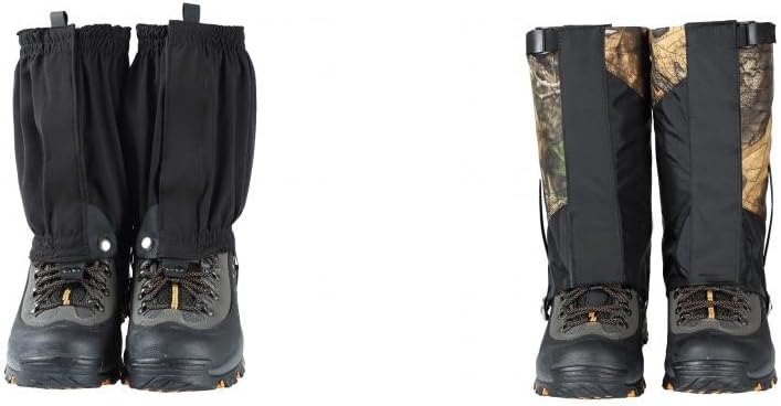 Black Short Snow Leg Gaiters Boot Cover for Ski Climbing Walking | Shoe Gaiters 7.1x8.5in | Material, Breathable Design | Water, Snow, Sand, Mosquitoes | Outdoor Hiking Gear
