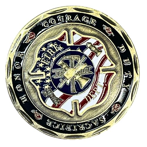 Aizics Mint St Florian Coin, Patron Saint of Firefighters, Firefighter Challenge Coin, Gift for Firefighter, Saint Florian Religious Coin Collectibles, Copper Plated 38mm x 2mm (St. Florian) - 5