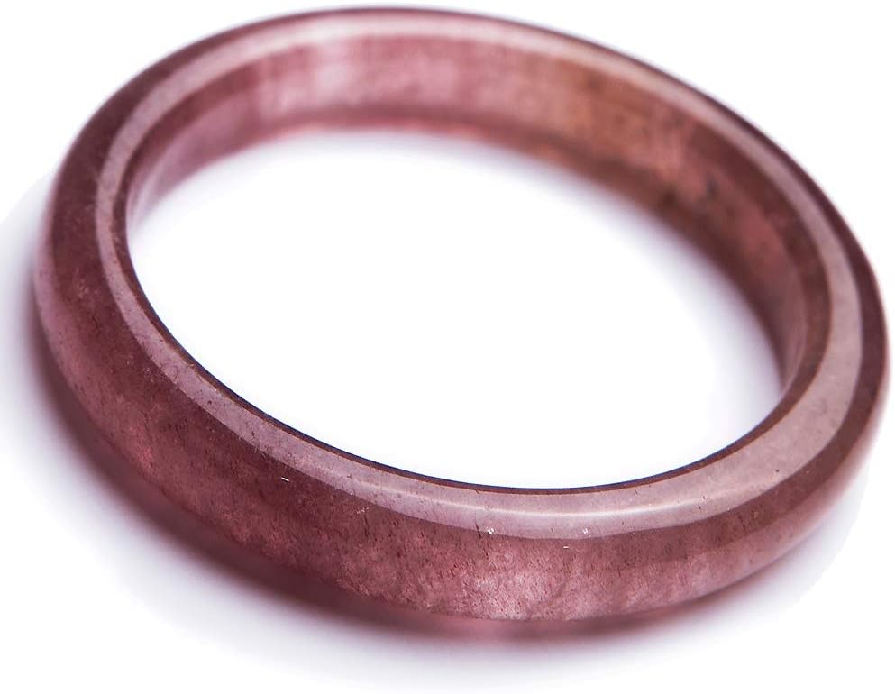 ブレスレット 本物の天然ストロベリー クォーツ宝石クリスタル女性レディ バングル内径 54 mm
