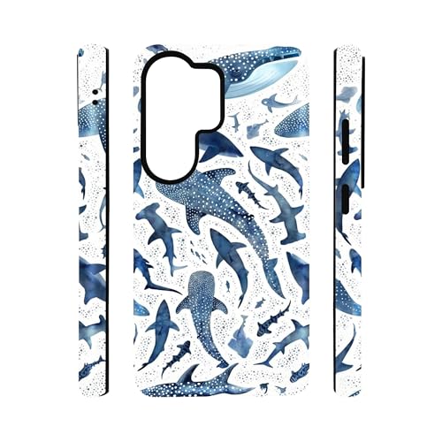 qizjio Cute Shark & Whale Phone Case – Ocean Animal Design, Shockproof Cover for Samsung Galaxy S26 Ultra