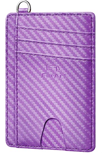 FurArt Slim Minimalist Wallet, Front Pocket Wallets, RFID Blocking, Credit Card Holder for Men & Women-Lilac