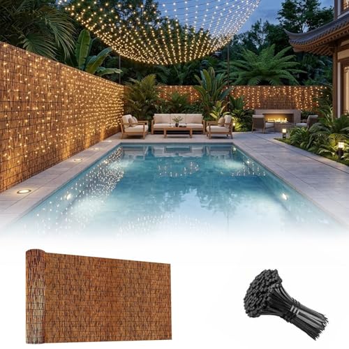 Genérico Valla de Caña Natural para el Jardín, Cañizo De Caña Decorativo para su Privacidad, 30-190cm Rollo de Ocultación Resistente al Viento, Pantalla Protectora para Patio Exterior
