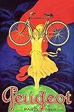  Dreamawsl Retro Metal Poster Series - On Top of The World: Vintage Peugeot Bicycle Advertisement - Advertising Poster Tin Sign Metal Scenery Character Poster 30.5 x 20.3 cm