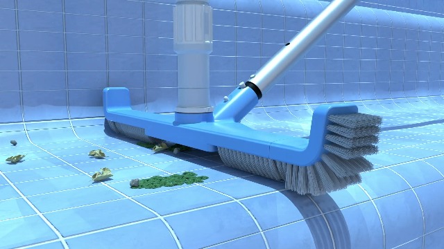 20" 2-in-1 Pool Brush & Vacuum Head - Swivel Hose Connection For 1-1/4" Or 1-1/2" Hose, Sturdy Nylon Bristles